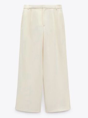 Zara Oyster White Full Length Pants